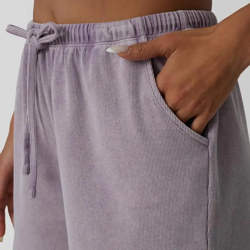 Casual Acid Wash Set Womes 2 Peices Outfits