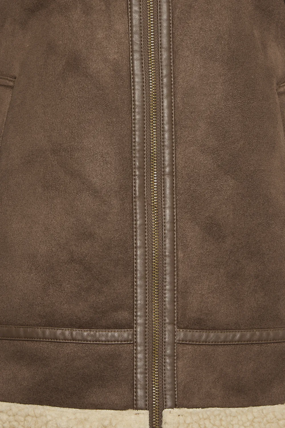 LTS Tall Brown Teddy Aviator Jacket