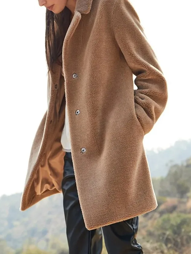 Fabric Casual Loose Teddy Jacket