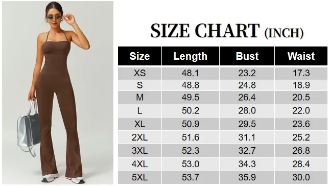 Women's Halter Neck Bodycon Flared Leg Jumpsuit