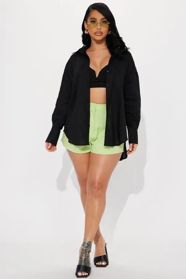 Always Simplistic Linen Shirt - Black