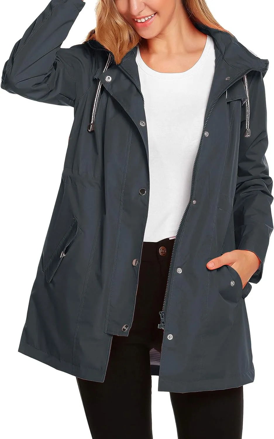 Womens Lightweight Hooded Waterproof Active Outdoor Rain Jacket S-XXL