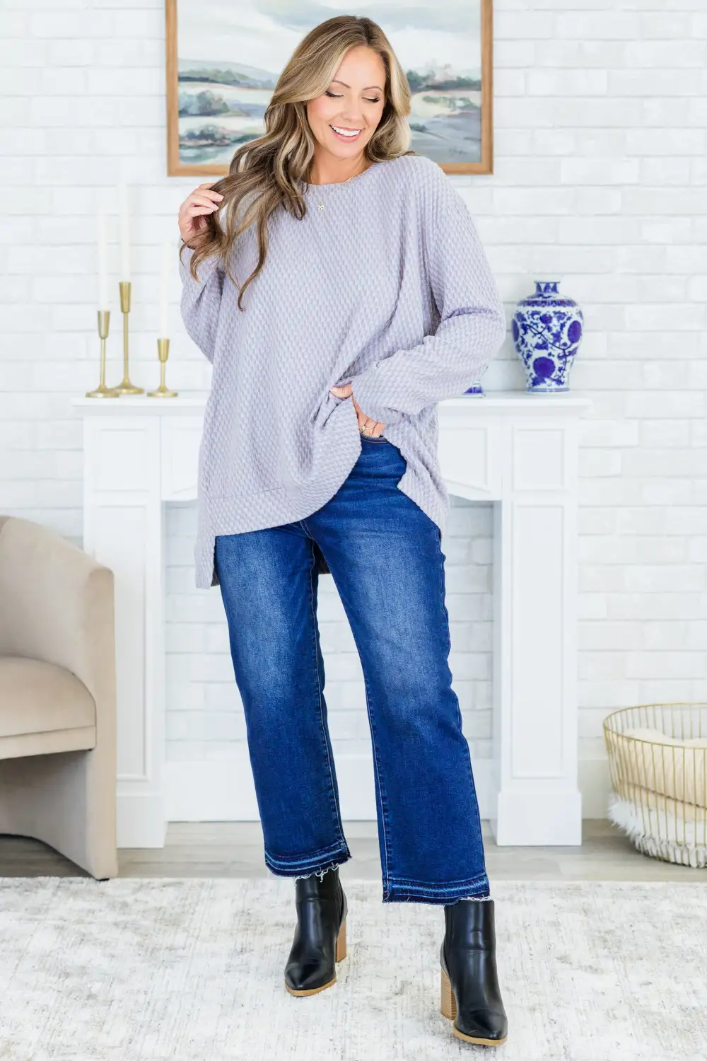 On My Way To Victory Sweater, Light Grey