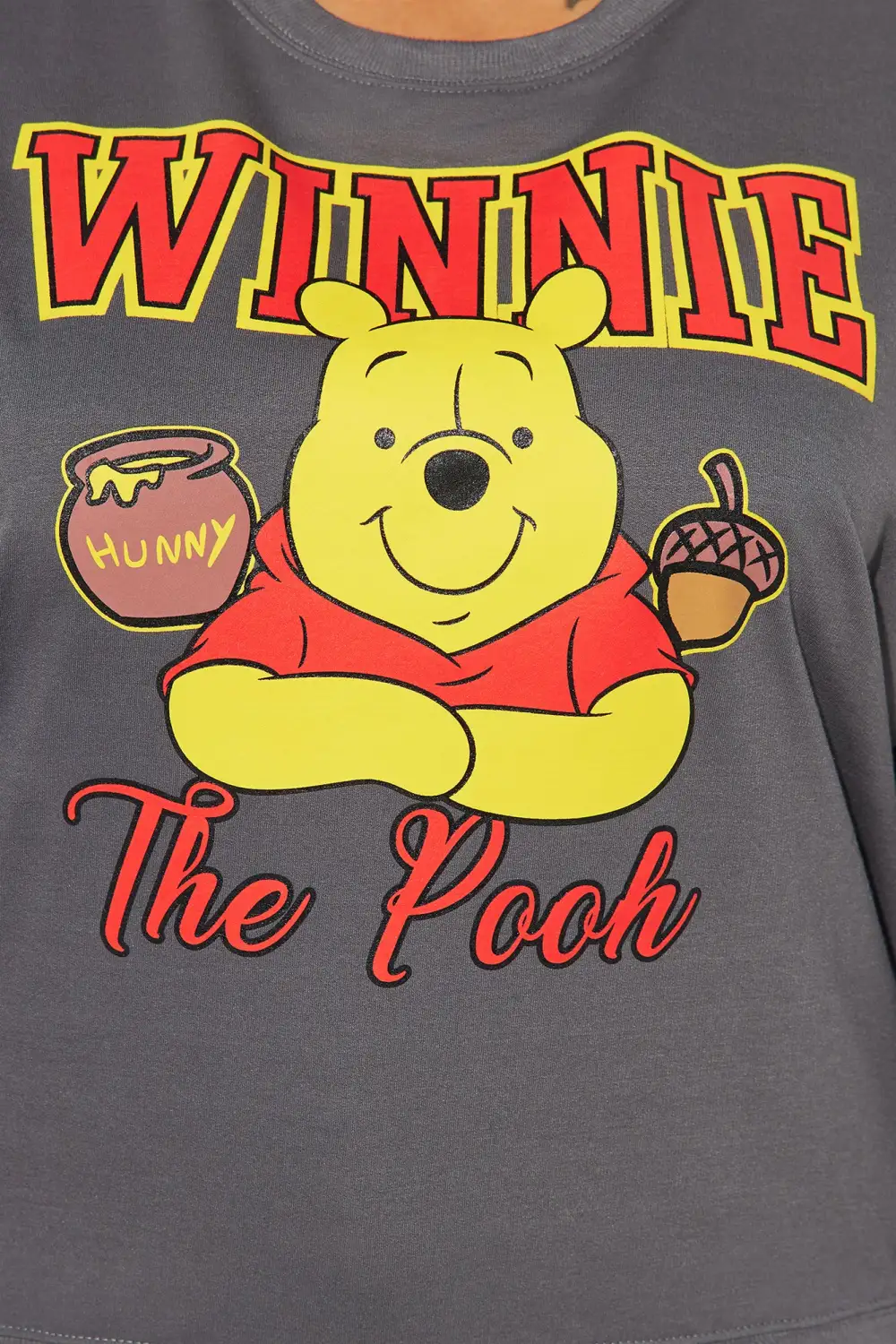 Winnie The Pooh Crew Neck Sweatshirt - Charcoal