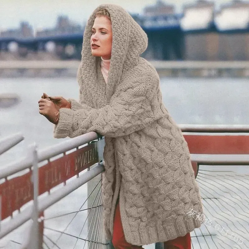 (Warehouse Clearance)Winter keep warm plain sweater cardigan