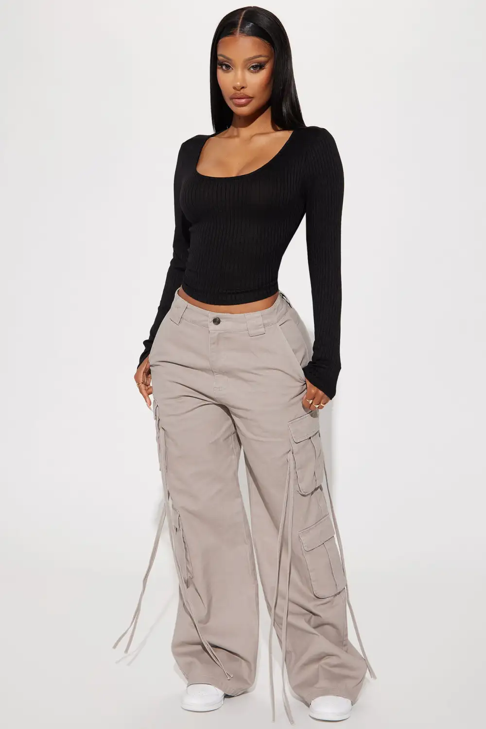 Emelia Ribbed Top - Black