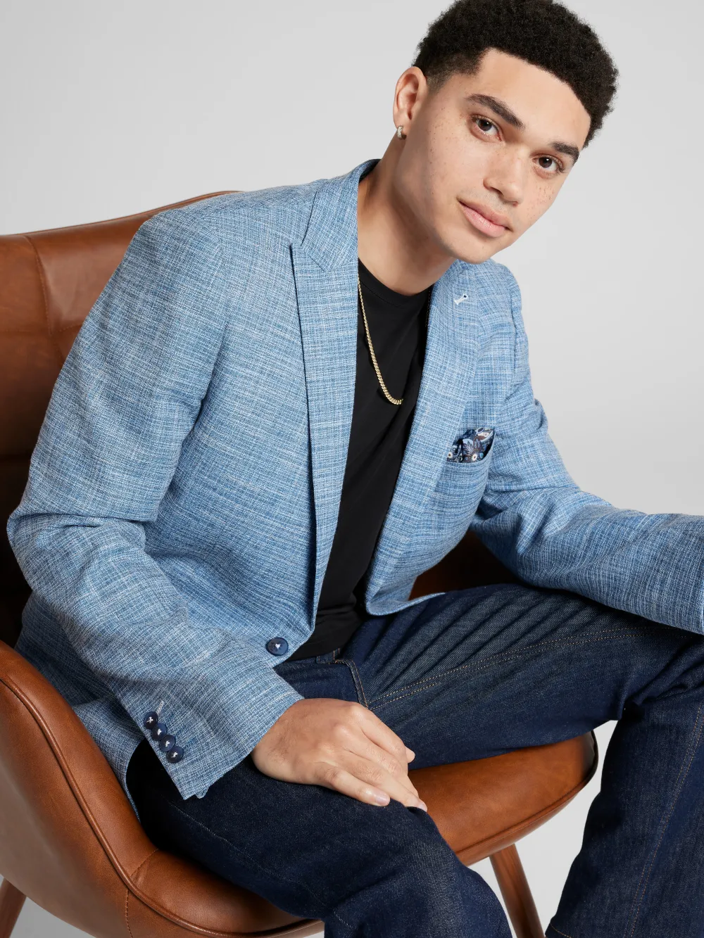 Paisley &Amp; Gray Slim Fit Textured Crosshatch Suit Jacket