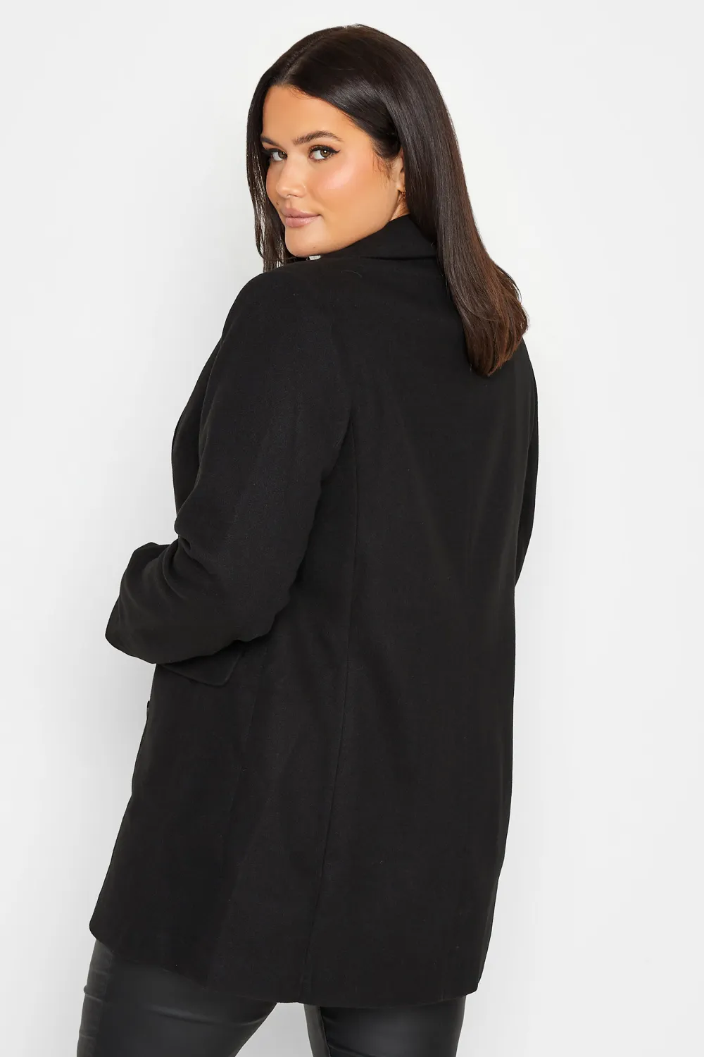 LTS Tall Light Blue Double Breasted Brushed Jacket