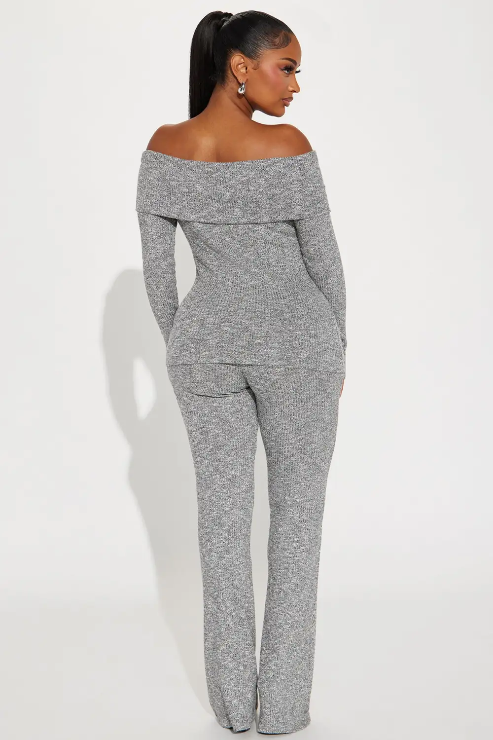 Chilly Nights Pant Set - Heather Grey