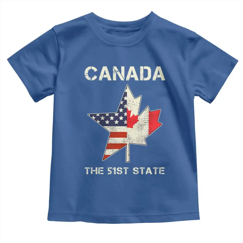 Canada The 51st State Toddler T Shirt Maple Canadian American Flag TS09