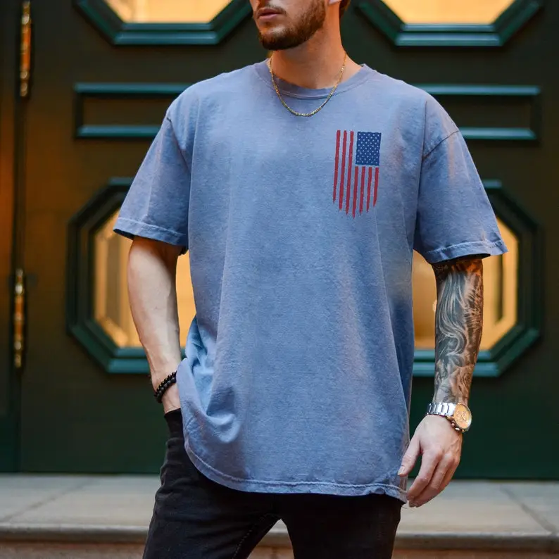 Men's American Flag Comfort Colors Shirt, USA Shirt, Flag Tee, 4th of July, Fourth of July Shirt, Men's American Flag Shirt, Patriotic Shirt