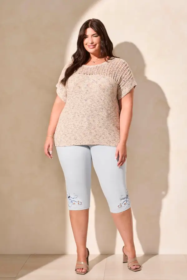 Slub Knit Short-Sleeve Boat Neck Sweater-Scubablue