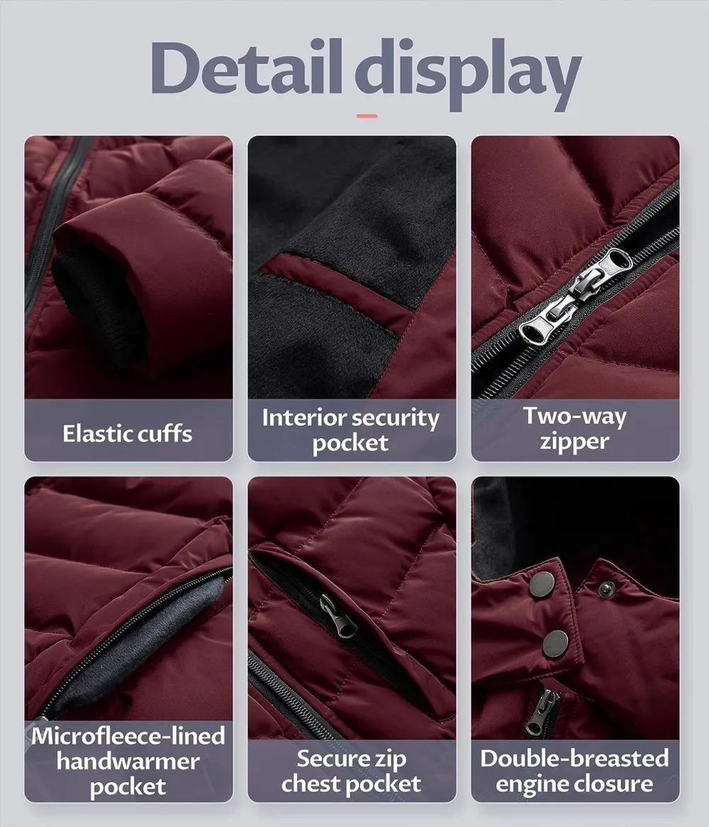 US Women's Winter Hooded Coat Waterproof Warm Long Puffer Jacket Parka