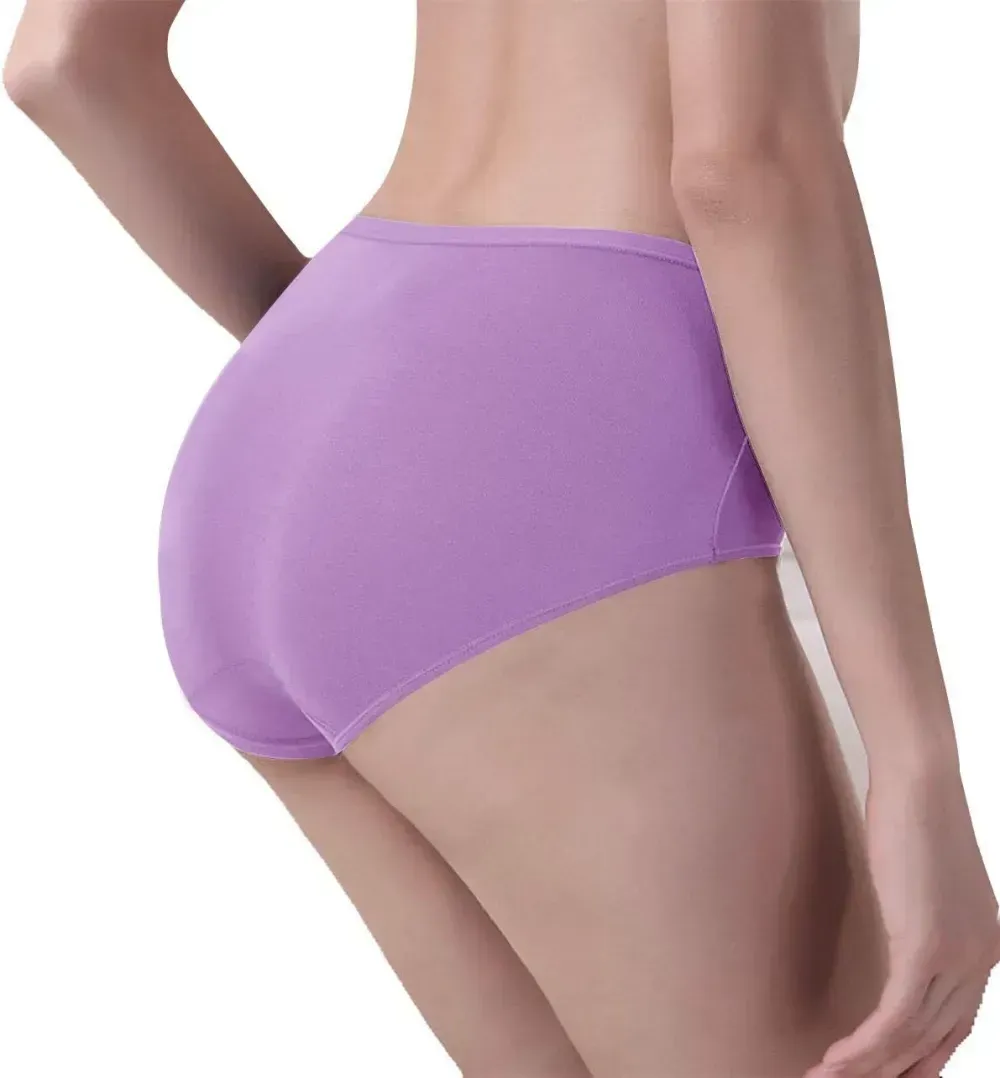 Womens Underwear,Cotton Mid Waist No Muffin Top Full Coverage Brief Ladies Panties Lingerie Undergarments for Women Multipack