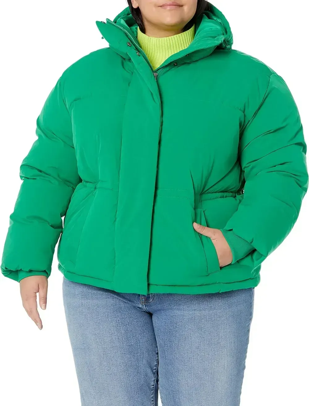 Women's Short Waisted Puffer Jacket (Available in Plus Size)