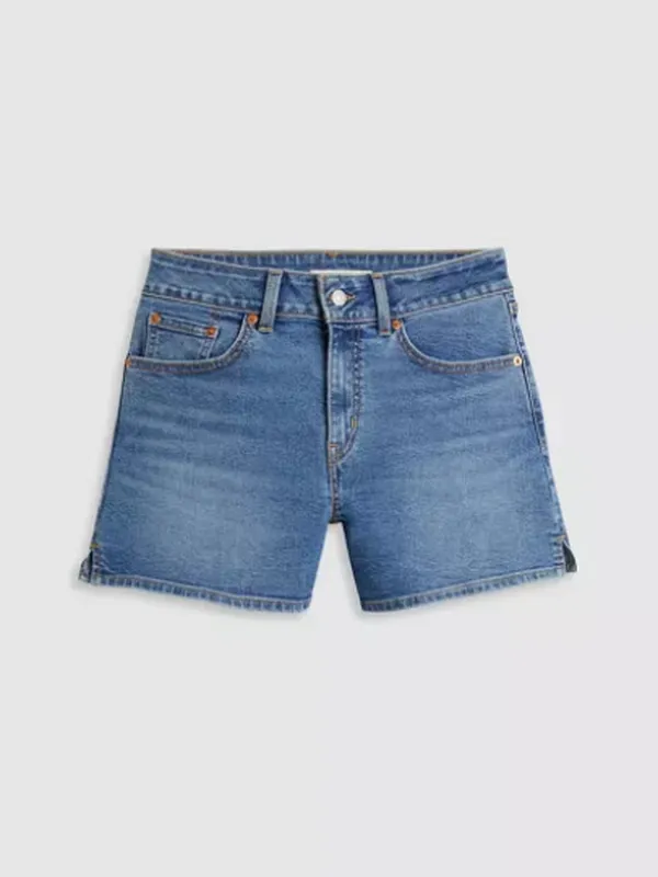 A-Line High Rise Denim Shorts