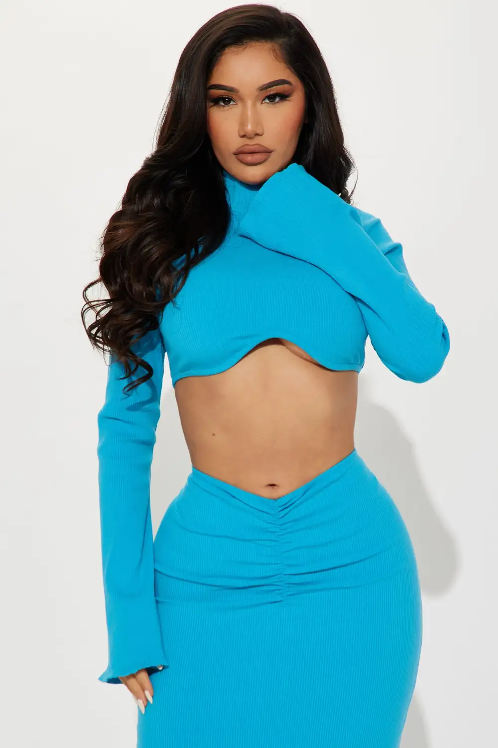 Sammy Snatched Skirt Set - Aqua