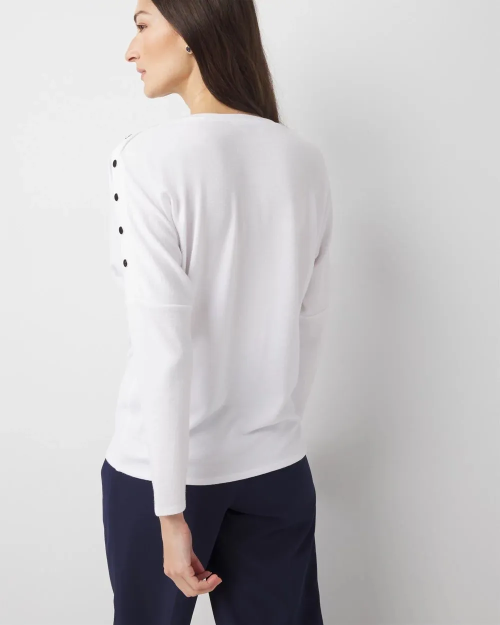 Snap Detail Dolman Sleeve Top
