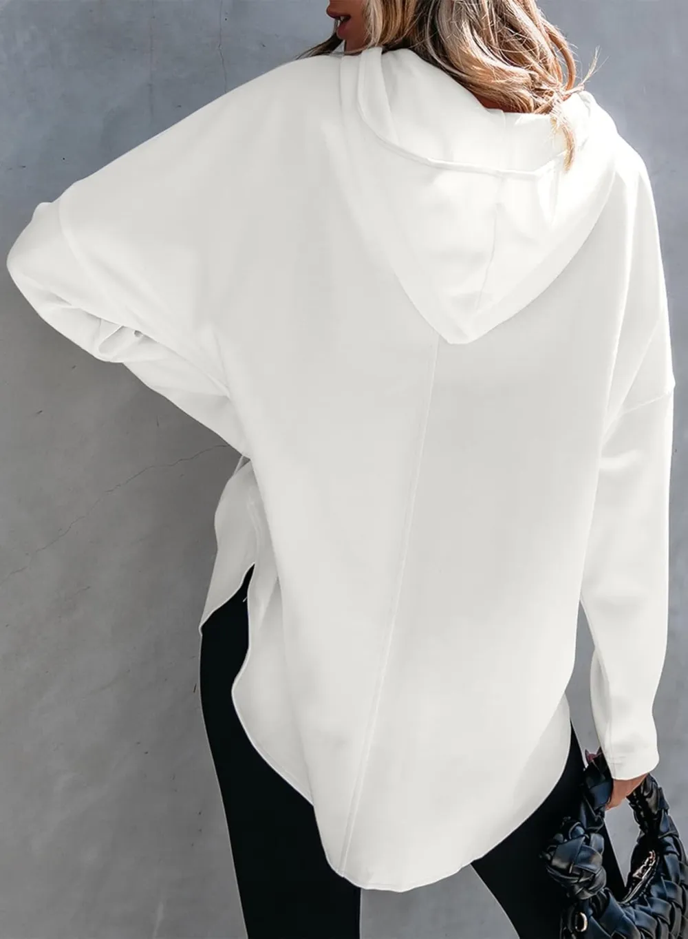 Women's Oversized Hoodies Casual Long Sleeve Half Zipper Pocket Sweatshirt Pullover Tops