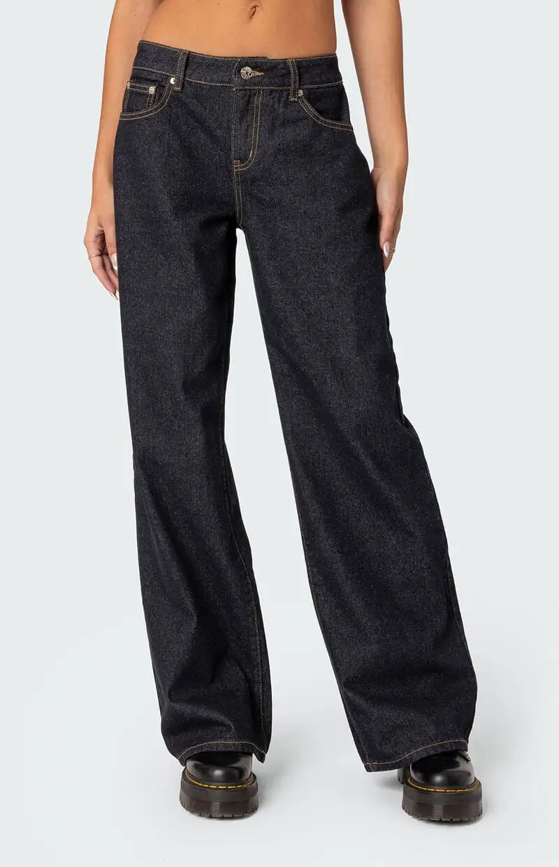 Edikted Raelynn Washed Low Rise Jeans