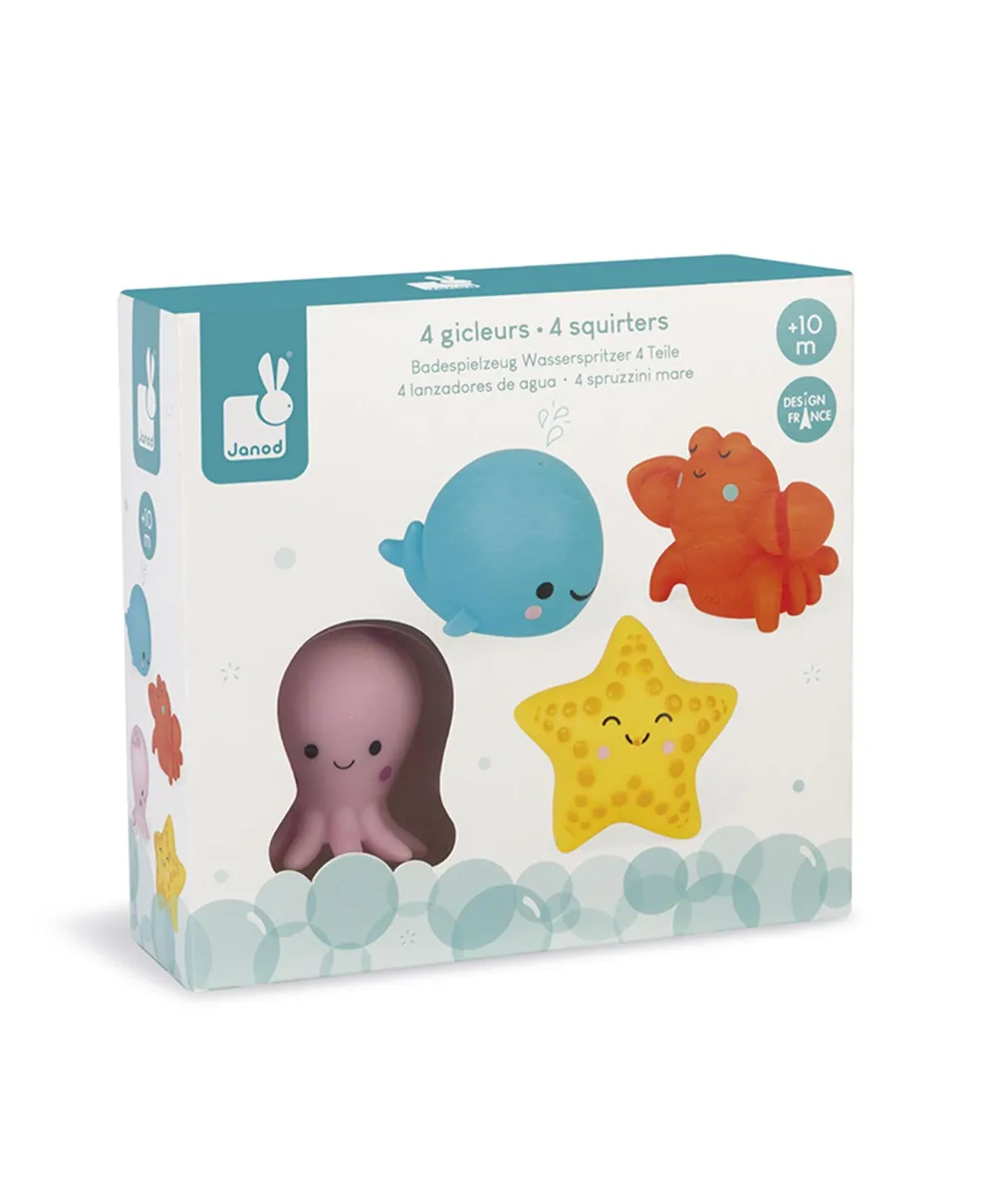 Janod Sea Animal Squirter Bath Toys (pack of 4)