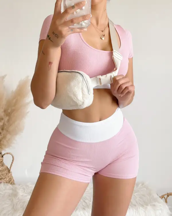 RESTOCKED! NIA WORKOUT SET (BLUSH)