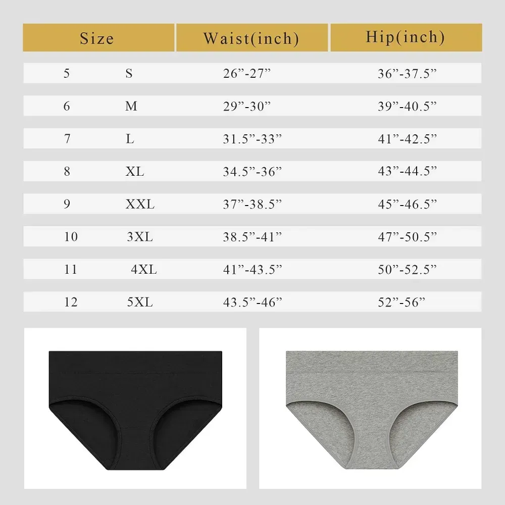 Womens Underwear,Cotton Mid Waist No Muffin Top Full Coverage Brief Ladies Panties Lingerie Undergarments for Women Multipack