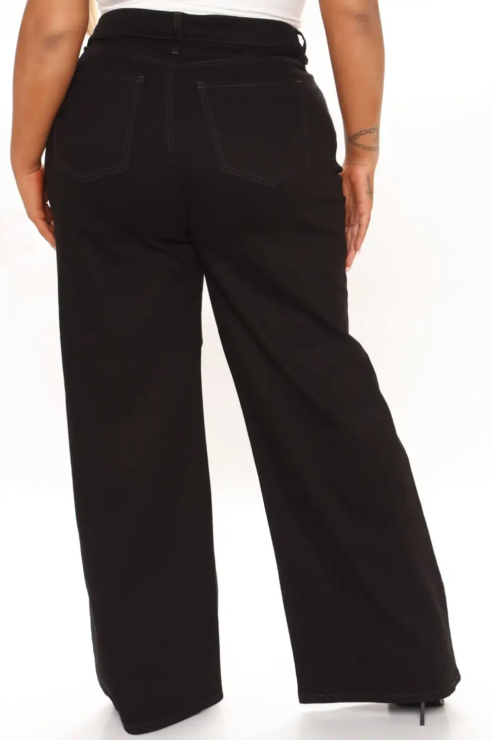 Oh So 90's Ripped Wide Leg Jeans - Black