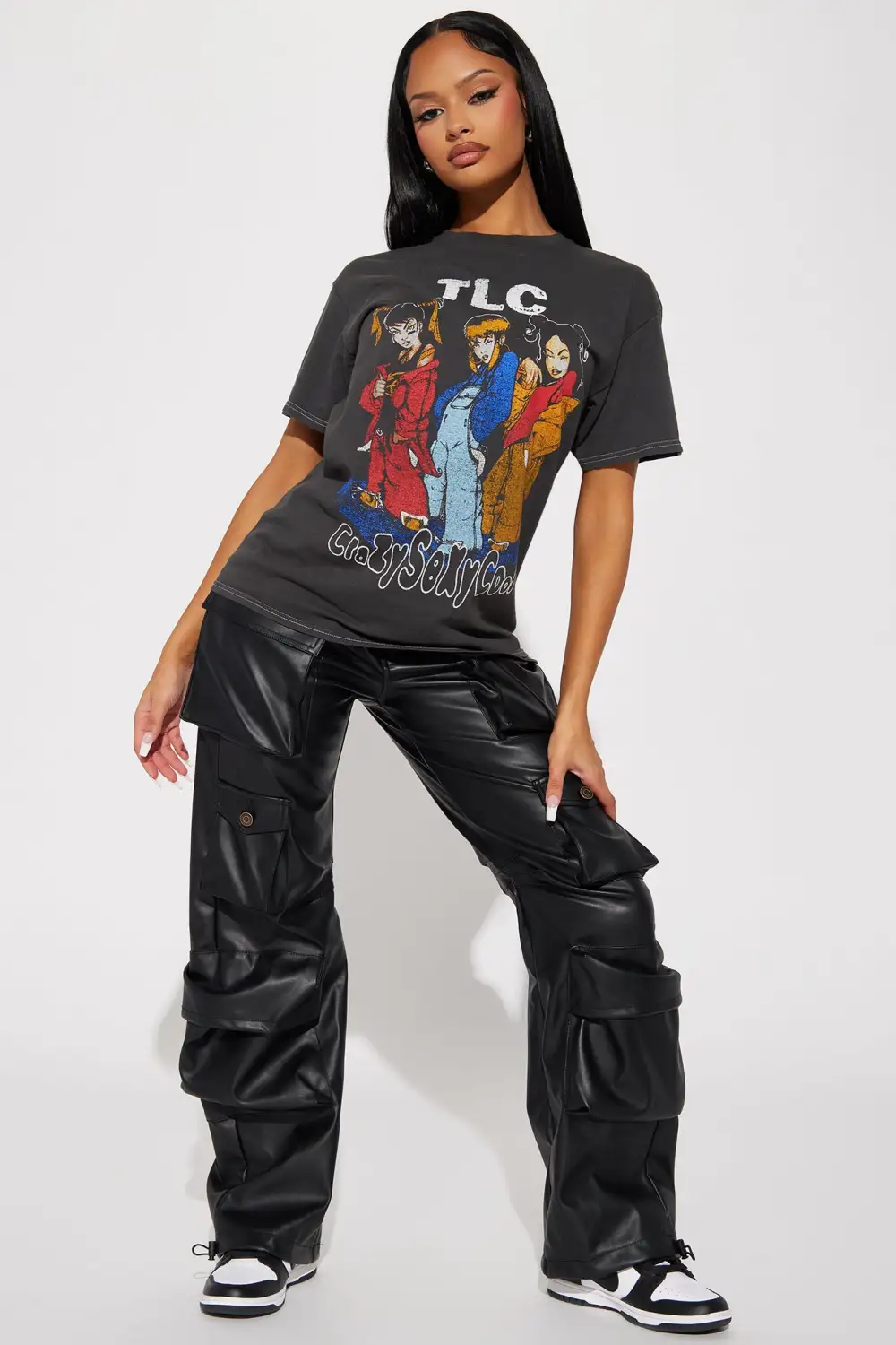TLC Cartoon Graphic Tee - Charcoal