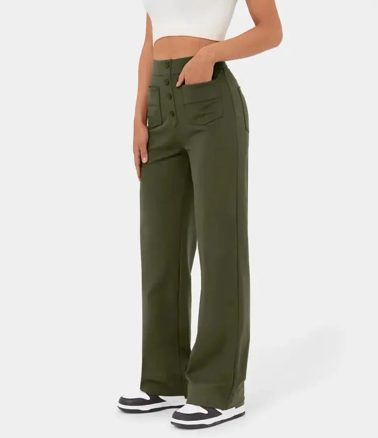 High-waisted, loose-fitting, comfortable, casual straight-leg pants🔥🔥