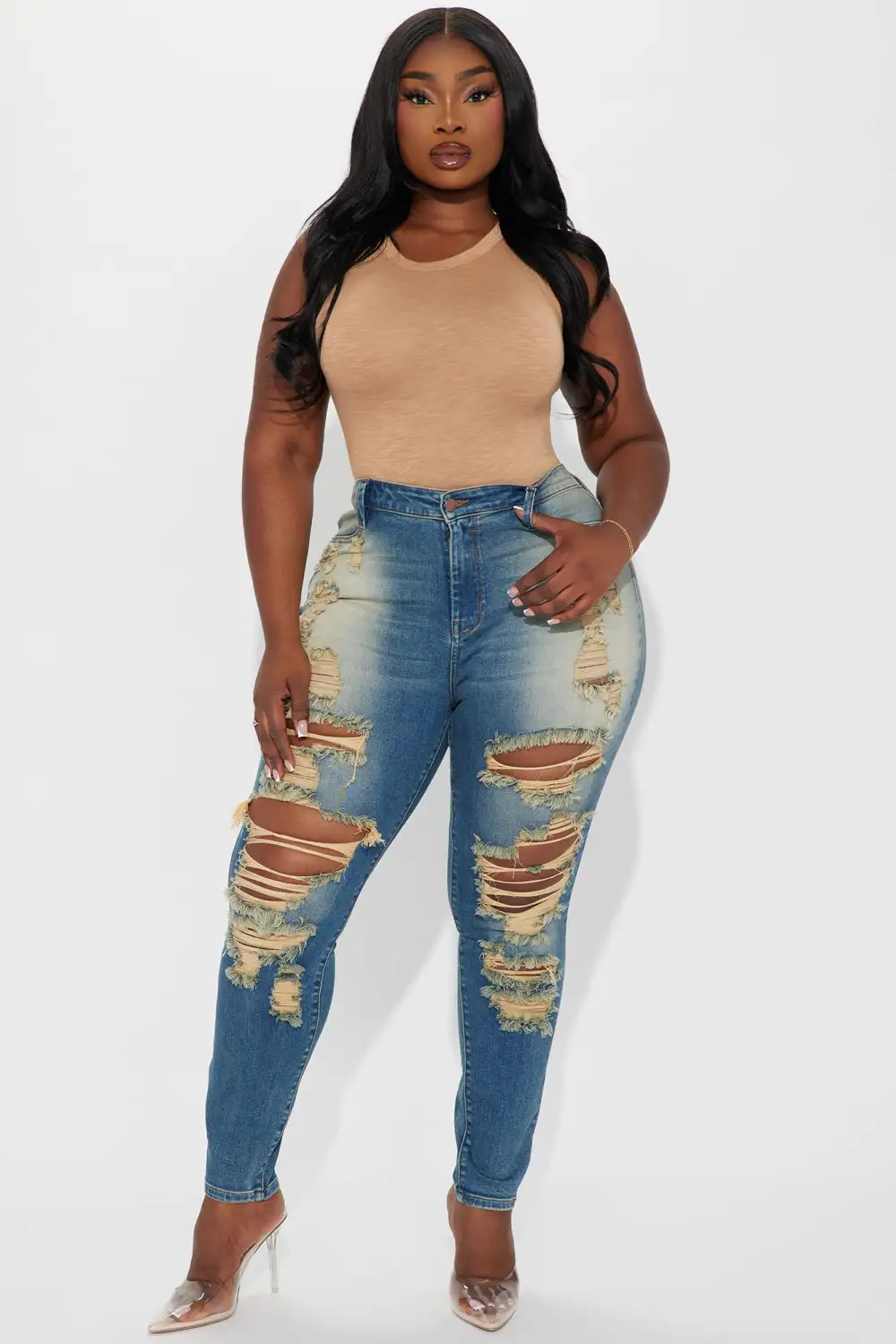 Wanna Know Tinted Stretch Skinny Jean - Medium Wash