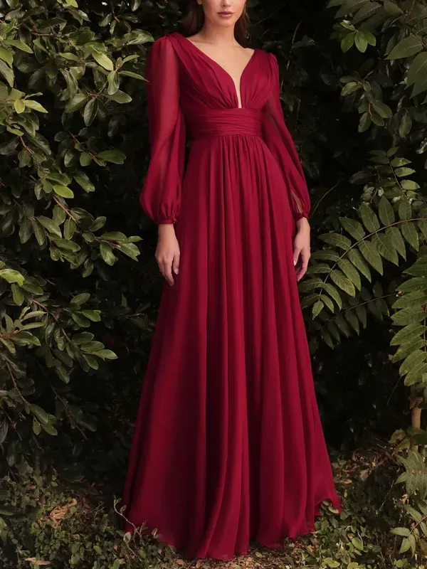 Airy chiffon party dress for women