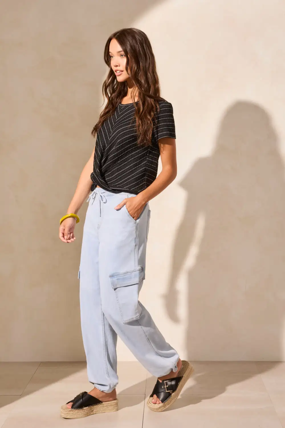 Audrey Wear 2 Ways Cargo Joggers-Bluewhite