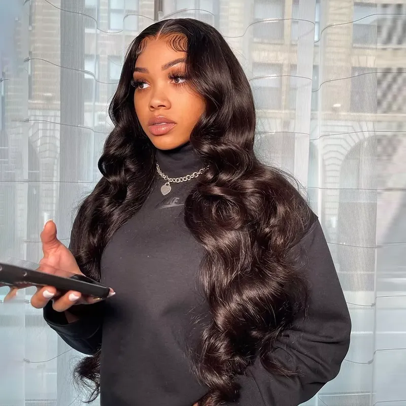 13x6 HD Lace Full Frontal Wig Undetactable HD Lace Loose Body Wave Human Hair Wig