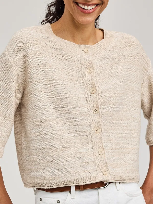 Button Front Knit Sleeveless Top