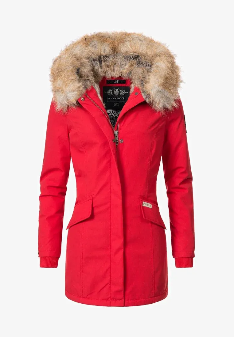 Plain parka coat gray