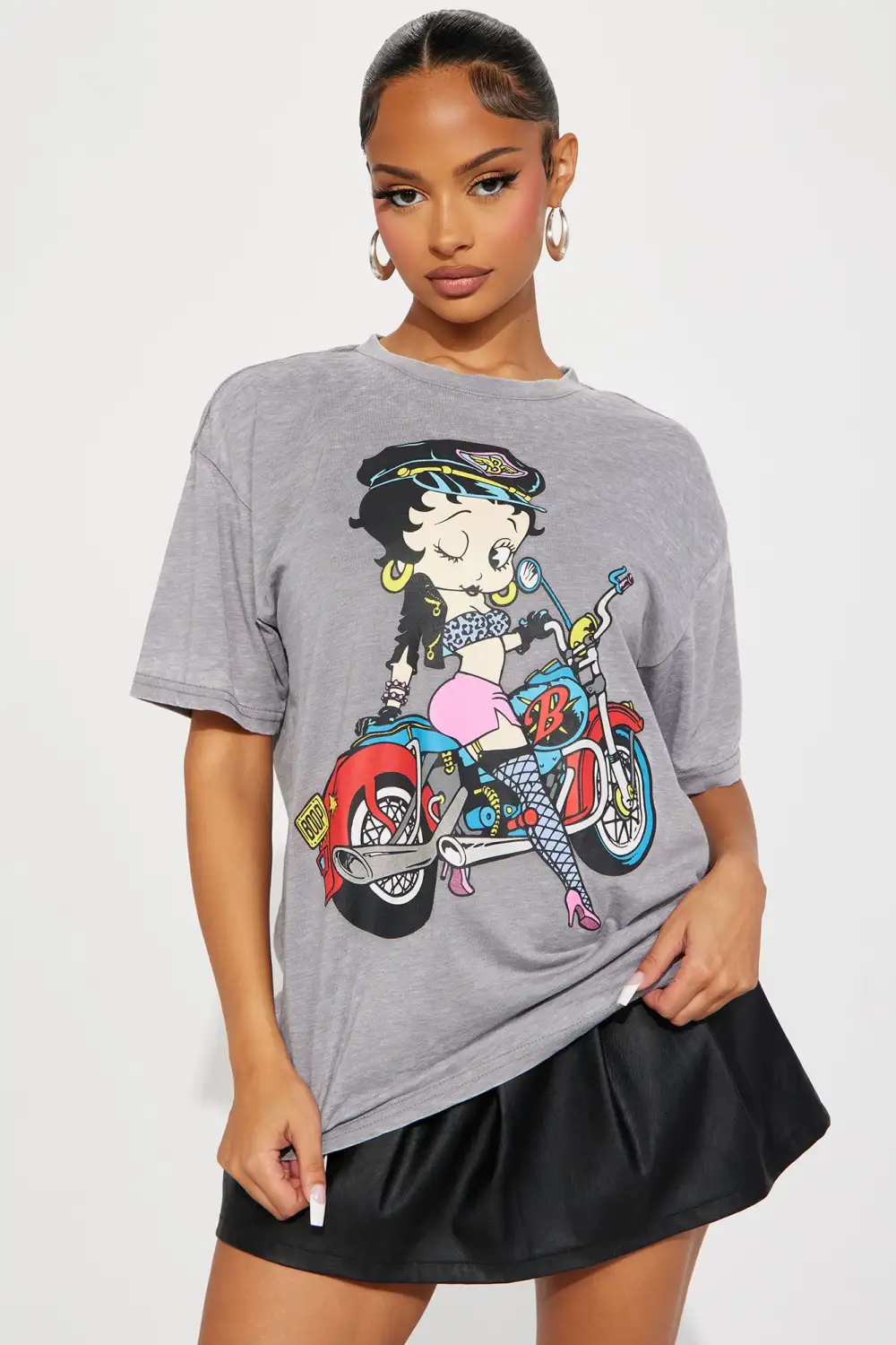 Betty Boop Burnout Tshirt - Grey