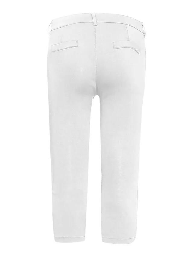 Women's Basic Essential Capri shorts Slacks Classic Capris Pants Office / Career Dailywear Micro-elastic Solid Colored Mid Waist Slim Green White Black Blue Khaki S M L XL XXL