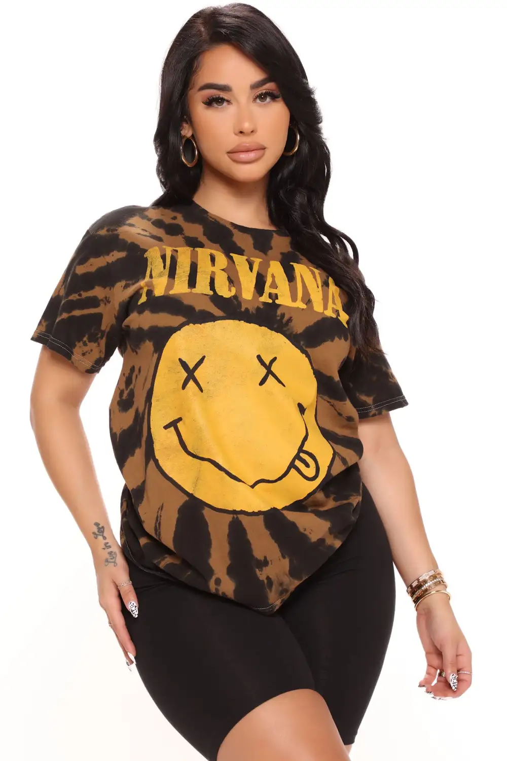 Nirvana Swirl Smile Top - Black/combo