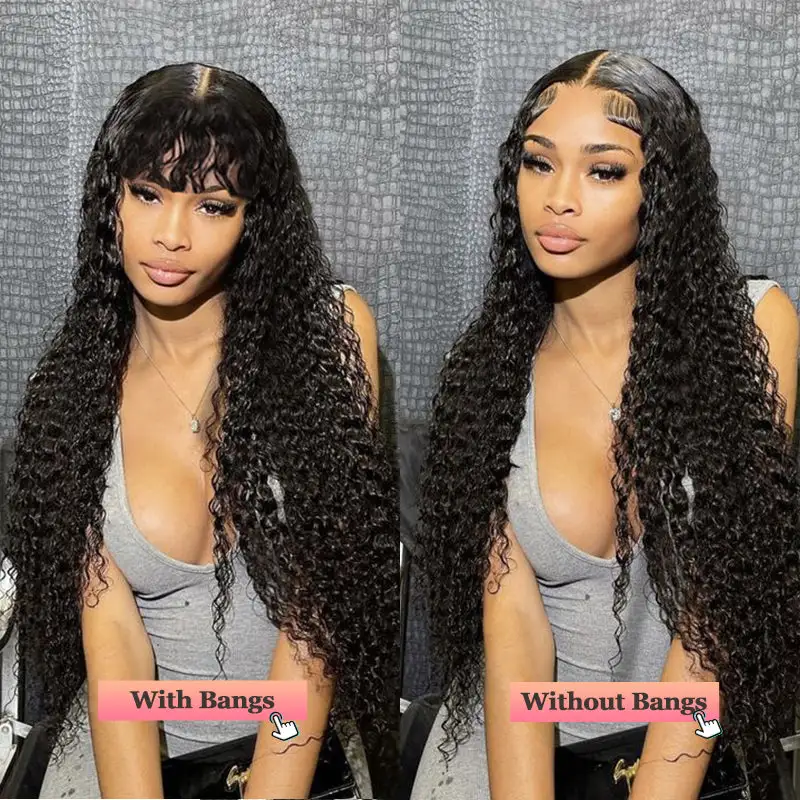 One Wig Two Styles | Glueless 5x5 Curly Wave Lace Closure Wig With Removable Bangs