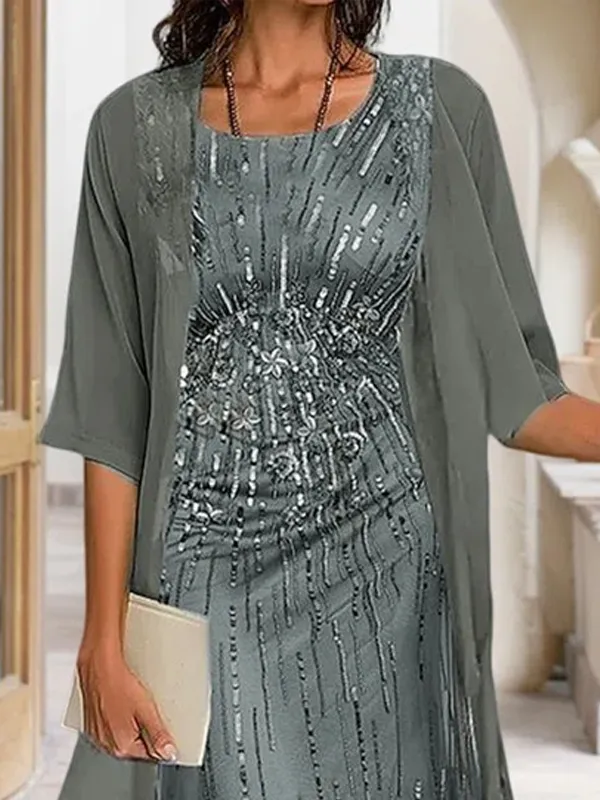 Sequin dress top two piece set