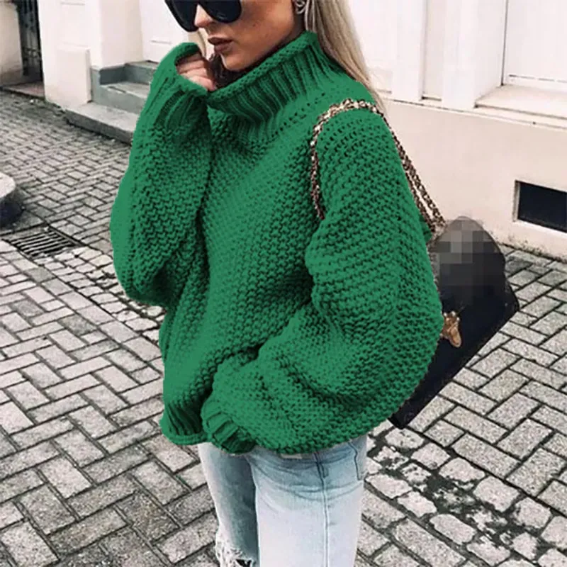 Fashion High Neck Loose Knit