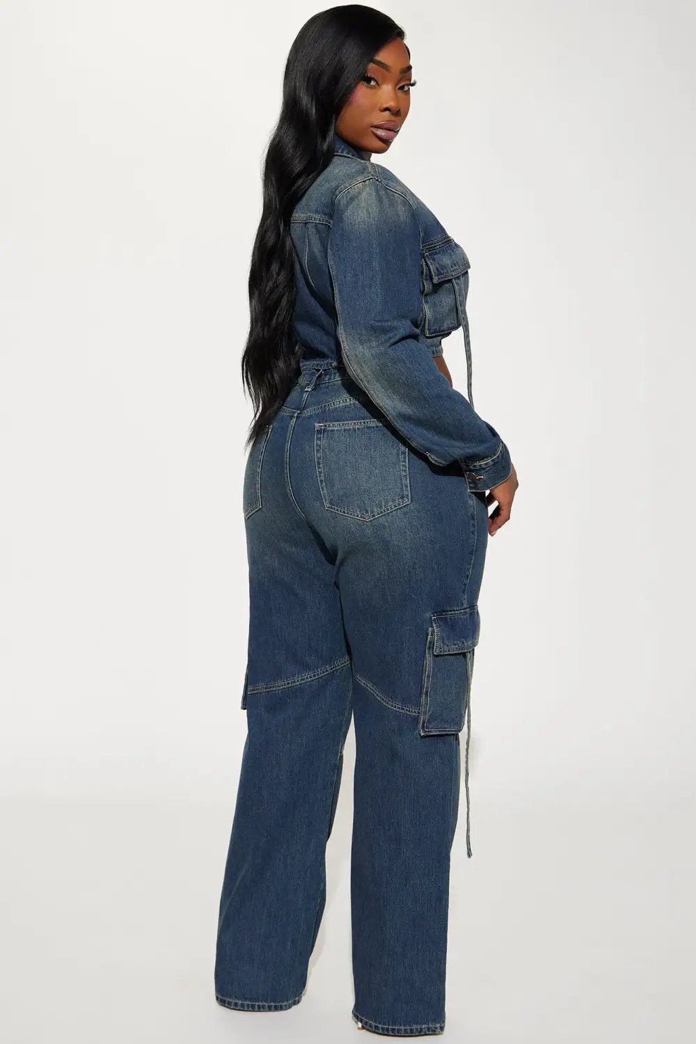 Cool Chick Denim Pant Set - Dark Wash