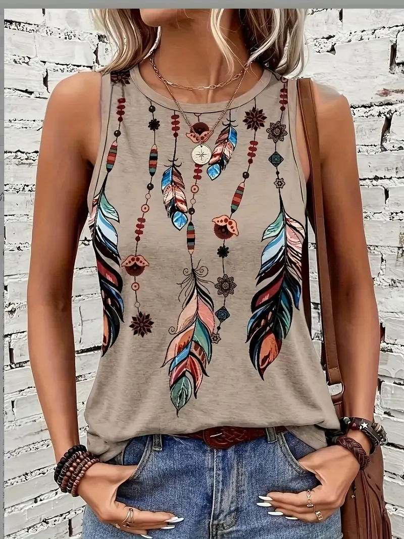 Women's Print Sleeveless Tank Top