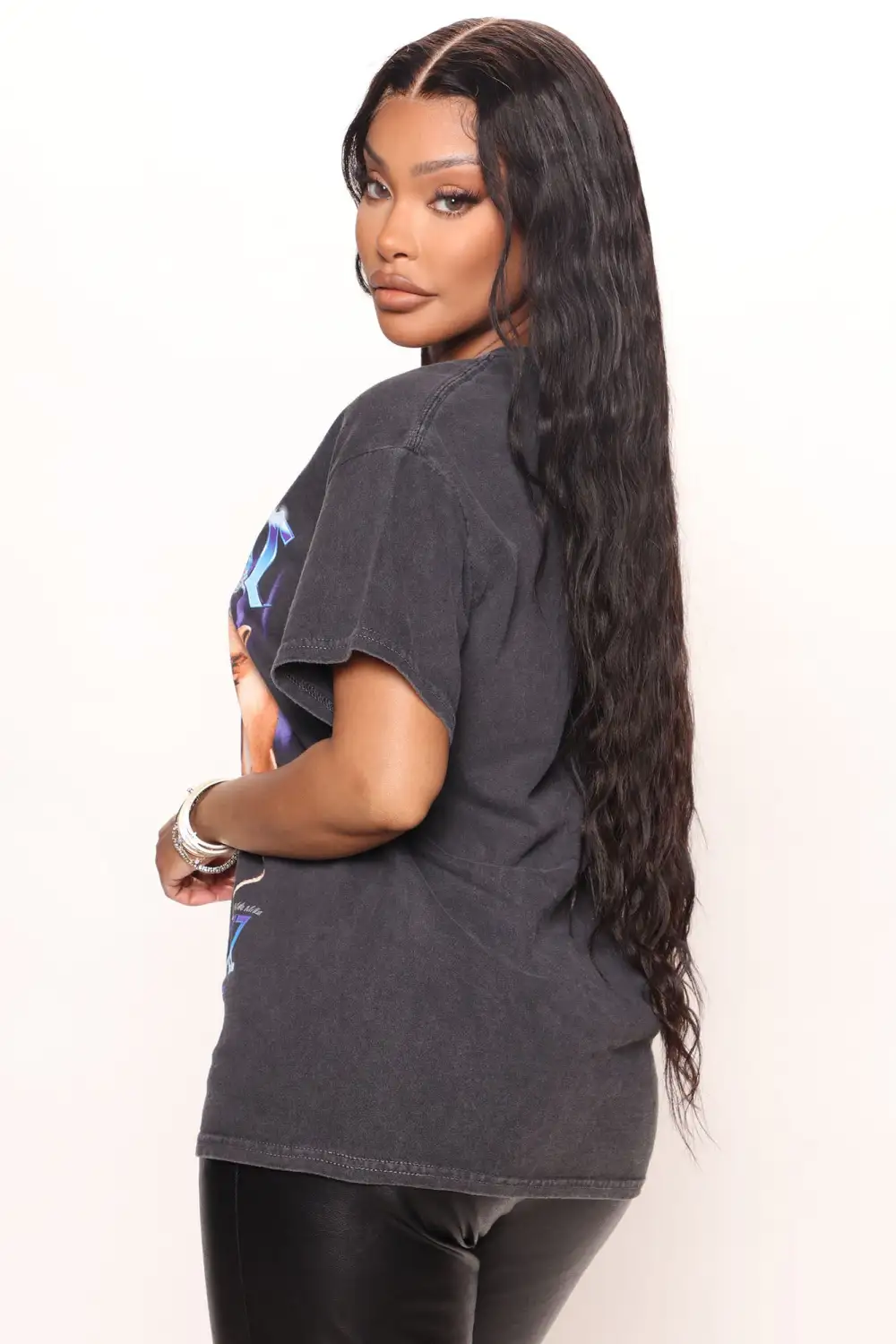 Tupac Old School Graphic Top - Black Wash