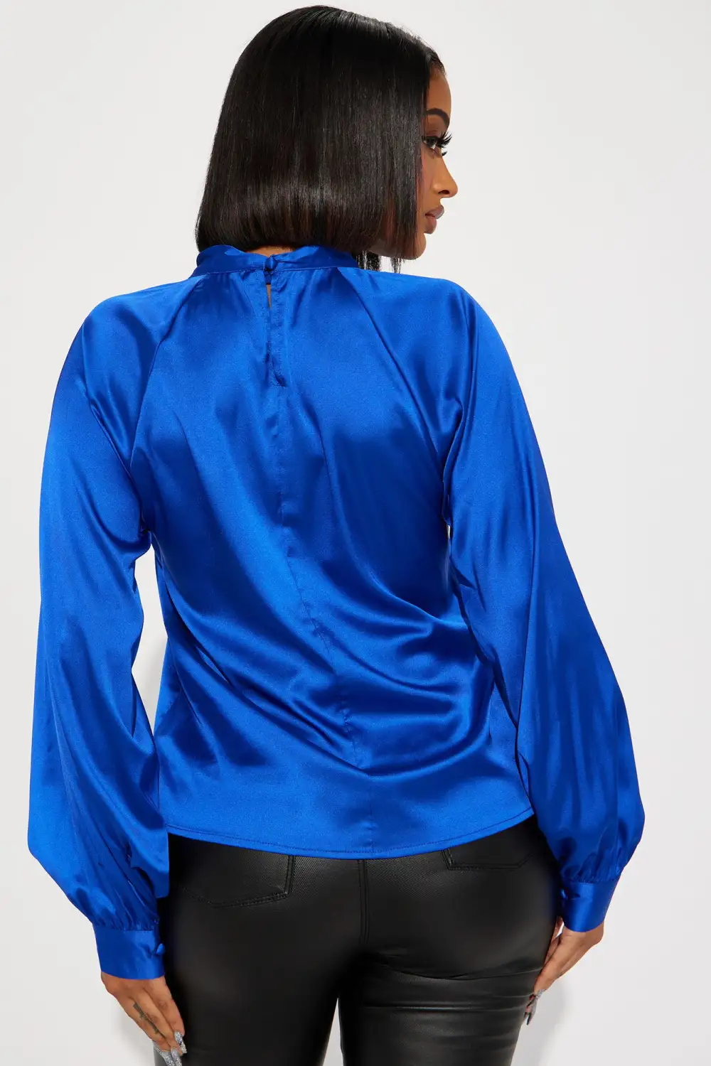 I Am The Gift Satin Blouse - Royal