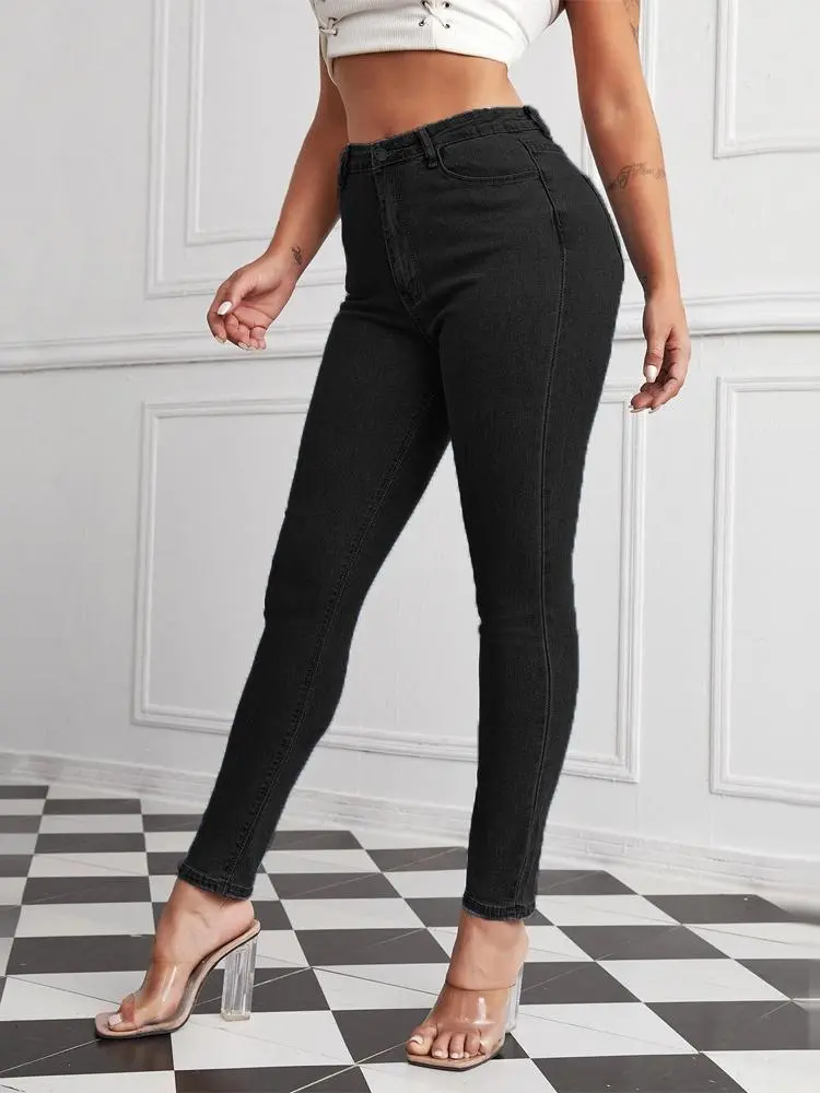 High Waist Stretch Plus Size Pencil Pants