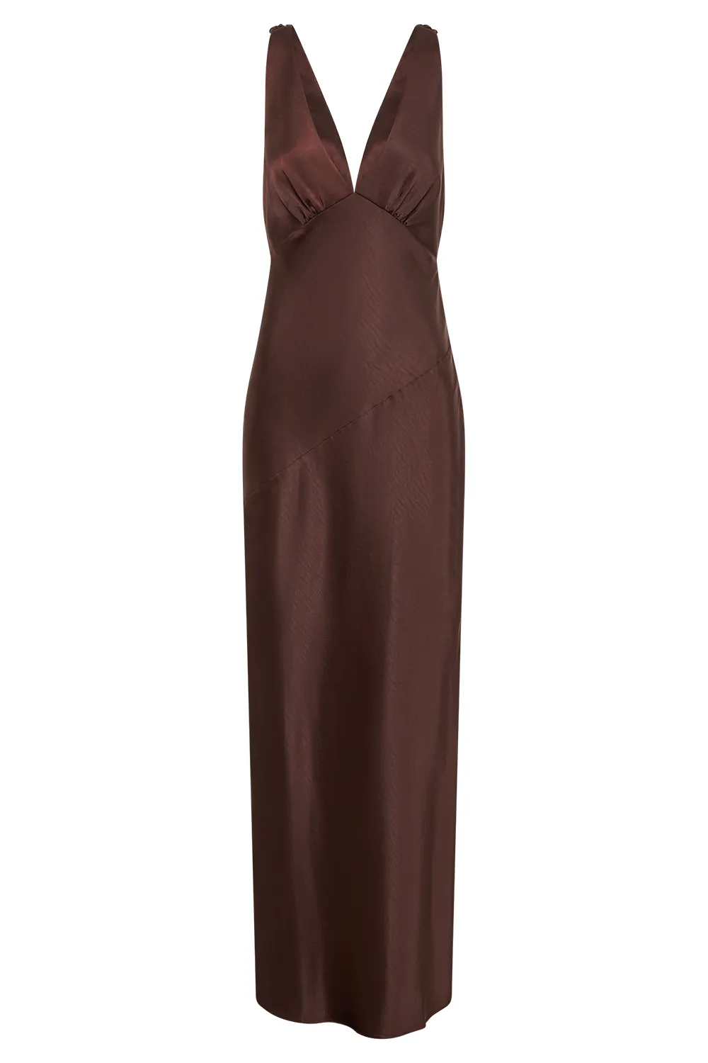 Maxi Satin Dress With Back Cowl - Emerald
