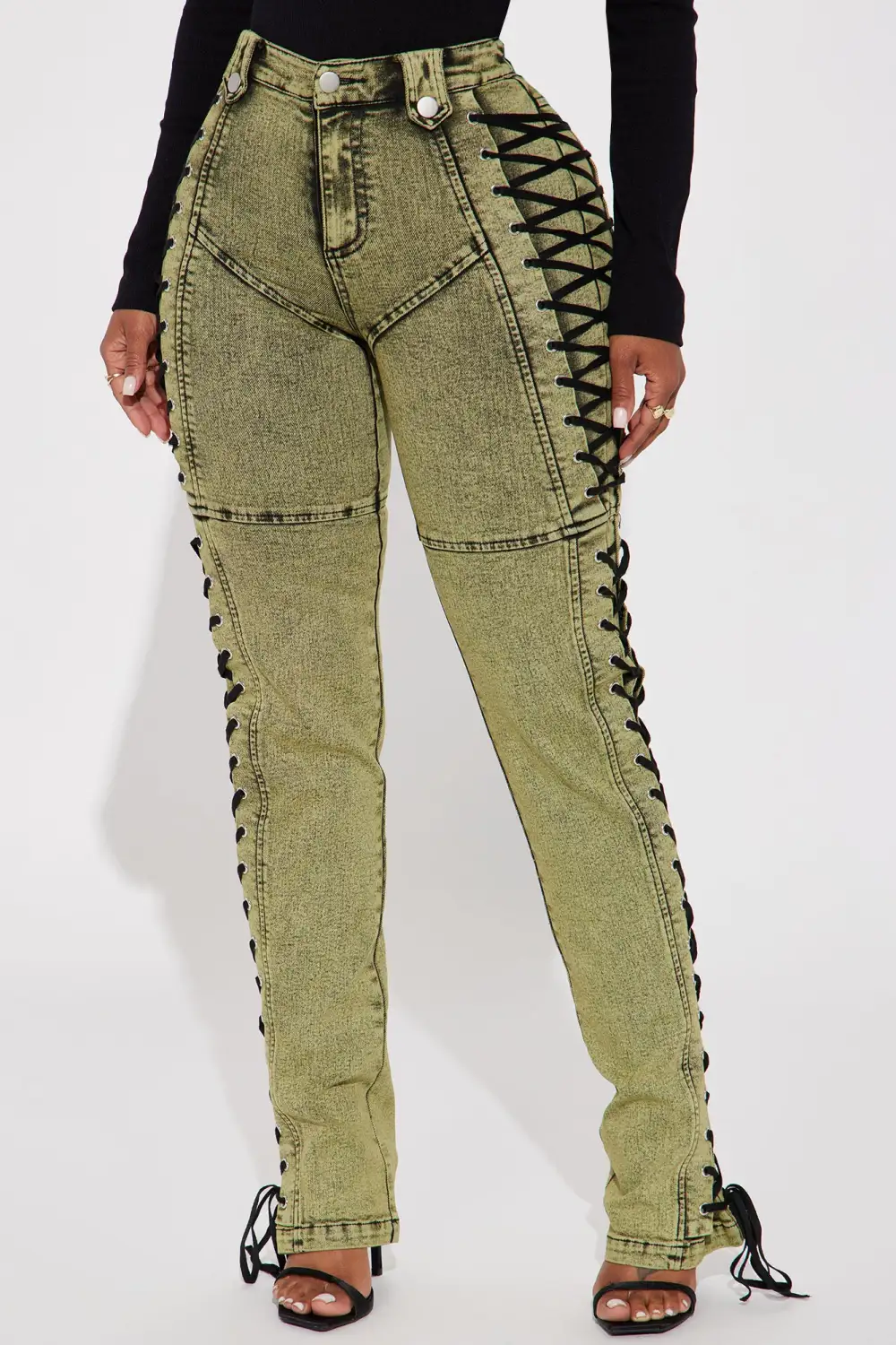 Tap In Lace Up Pant - Olive