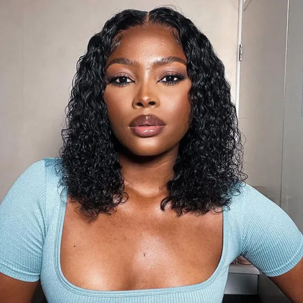 Sterly Short Water Wave Lace Frontal Bob Wig With Baby Hairs